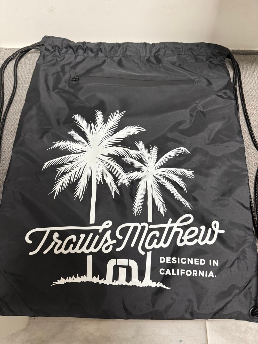 Travis Mathew Bag W/Nylon Draw Strings Cinch Backpack Golf 15x18.5